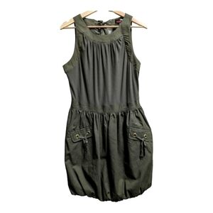 m60 miss sixty sleeveless balloon hem halter neck olive dress size 12